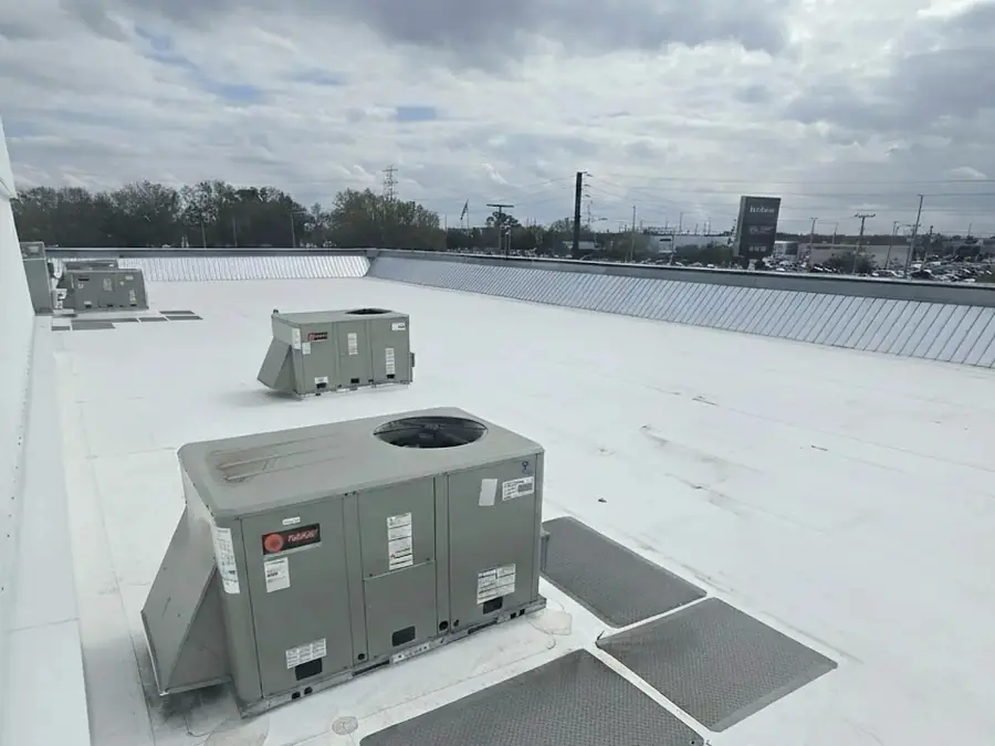 Commercial white membrane roof installed in Brandon, FL